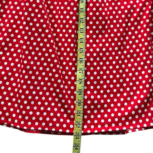 ModCloth Red White Retro Feminine Rockabilly Polka Dot A-Line Boho Skirt Size 1X - Picture 10 of 10
